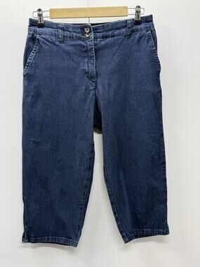 Karen Scott Denim Capri Jeans Womens 8P Petite Blue Stretch Casual Pockets